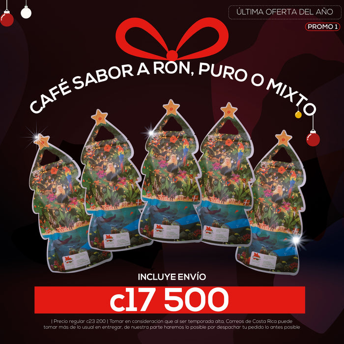 PROMO 1 Combo Café Navideño – Sabor a Ron, Puro o Mixto | Incluye Envío